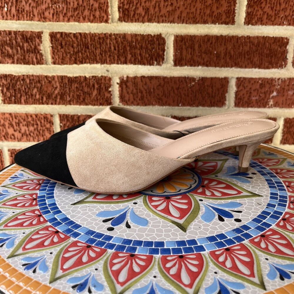 The Drop Paulina Womens 13 Kitten Heels Pointed-Toe Two-Tone Faux Suede Shoes